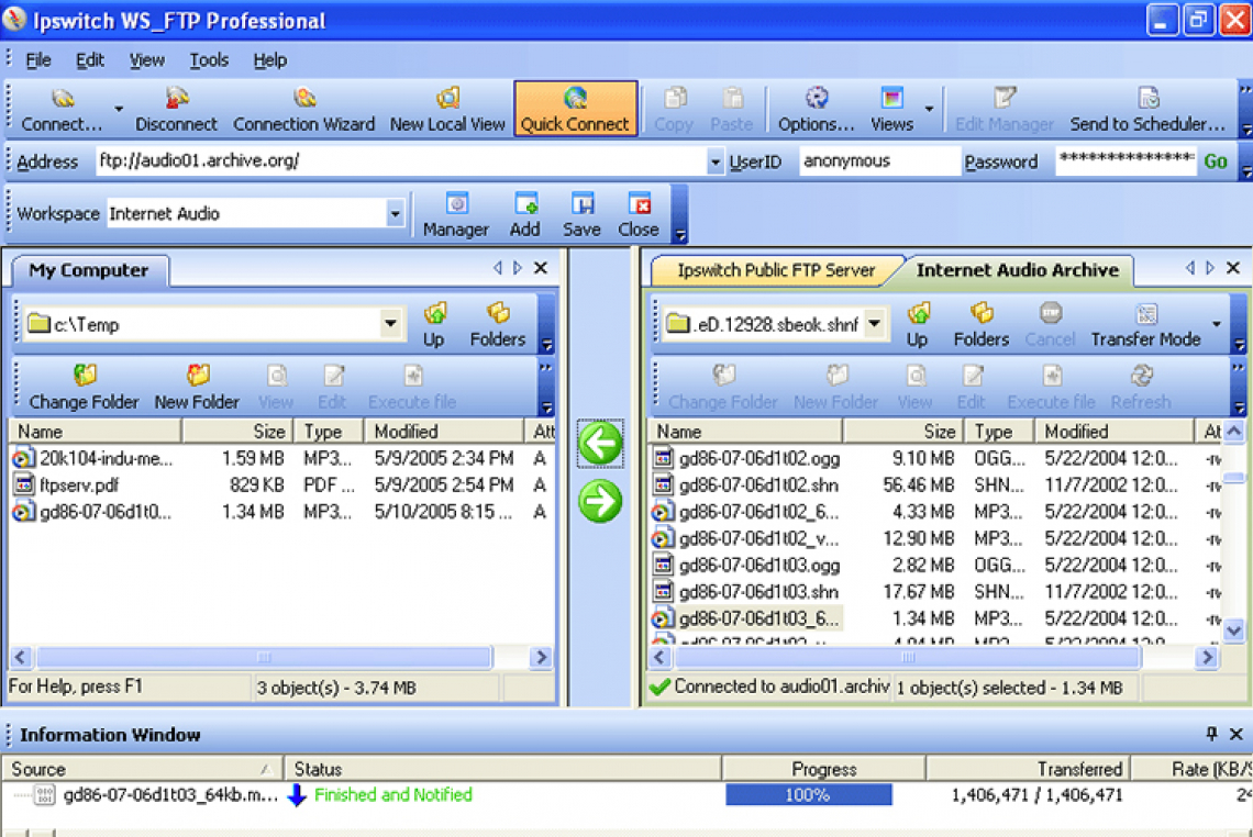Eine sehr verbreitete FTP Software neben File Zilla ist WS-FTP Pro von Ipswitch